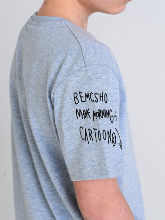 1354 Футболка д/м (серый меланж весь размерный ряд)