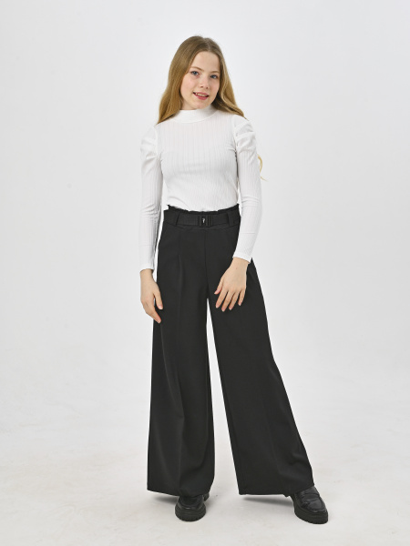 1106K Брюки палаццо д/д (черный весь размерный ряд)