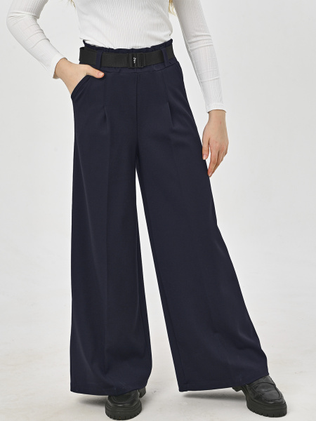 1106K Брюки палаццо д/д (темно-синий размер 34(128))