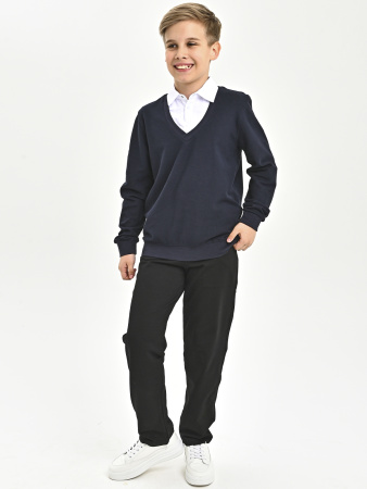 5007 Джемпер/обманка д/м (темно-синий,белый весь размерный ряд)