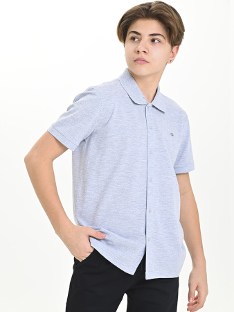 4803 Рубашка трик.(батал) к.р. д/м (серый меланж весь размерный ряд)