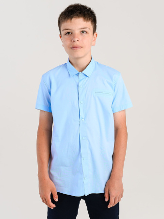 2534 Рубашка к.р. д/м (ярко-голубой весь размерный ряд)