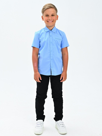 2455 Рубашка к.р. д/м (ярко-голубой весь размерный ряд)