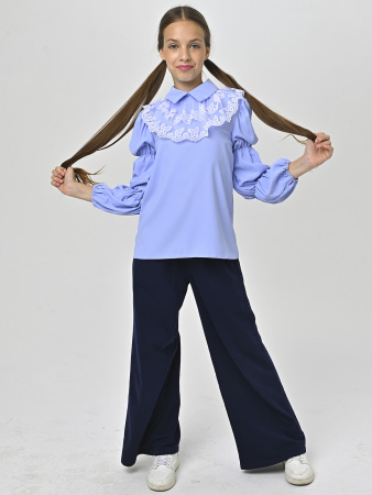 2411KG Блузка дл.р.  (голубой весь размерный ряд)