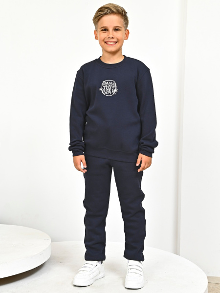 2846 Толстовка утепл. д/м (темно-синий весь размерный ряд)