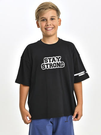 5374 Футболка оверсайз д/м (Лакоста) (черный весь размерный ряд)