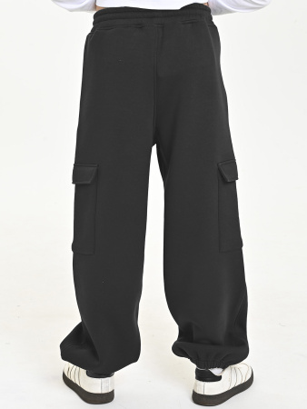 4902 Брюки спорт. утепл. д/м трик. (черный весь размерный ряд)