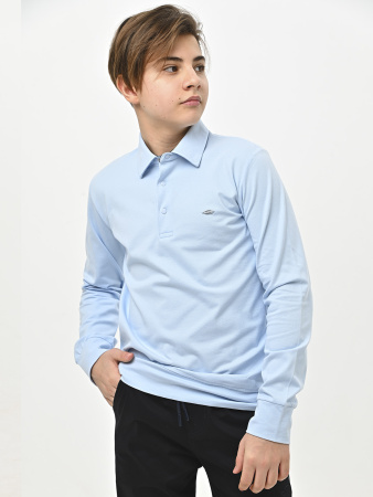 4945 Поло дл.р. д/м (голубой весь размерный ряд)