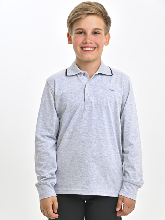 4134 Поло д/м дл.р. (серый меланж весь размерный ряд)