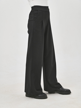 888KG Брюки палаццо д/д (черный весь размерный ряд)