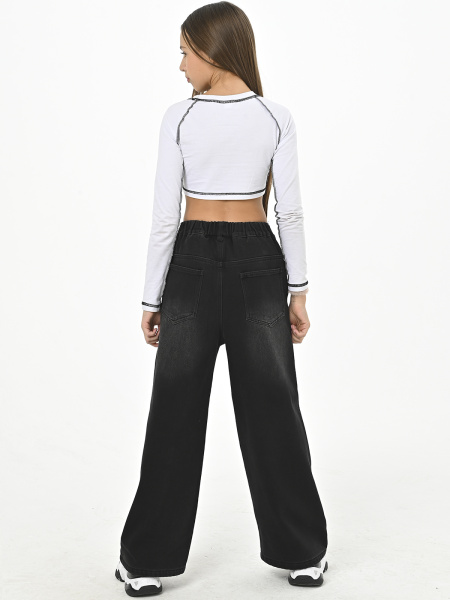 F2814-Ch Джинсы утепленные д/д (черный весь размерный ряд)