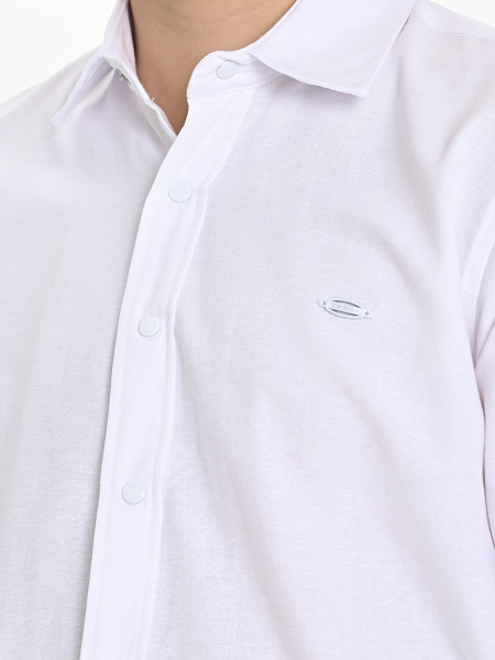 4973 Рубашка дл.р. д/м (батал) (белый весь размерный ряд)