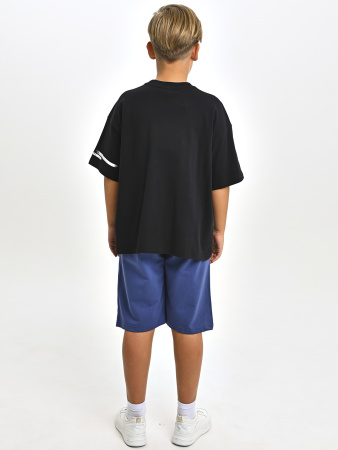 5373 Футболка оверсайз д/м (Лакоста) (черный весь размерный ряд)