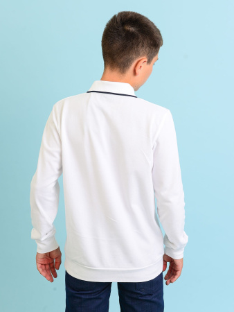 2555 Поло дл.р. д/м (белый весь размерный ряд)