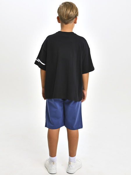 5373 Футболка оверсайз д/м (Лакоста) (черный весь размерный ряд)