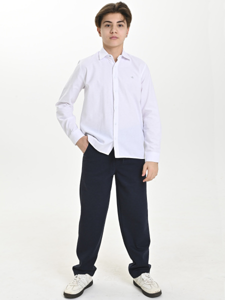 4973 Рубашка дл.р. д/м (батал) (белый весь размерный ряд)