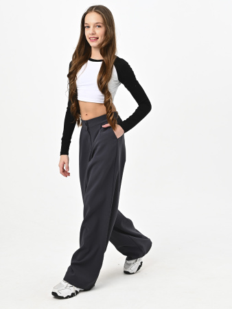 2581KG Брюки палаццо д/д (темно-серый 42(152))