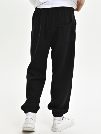 B020-8-Ch Брюки спорт утепл. д/м (черный весь размерный ряд)