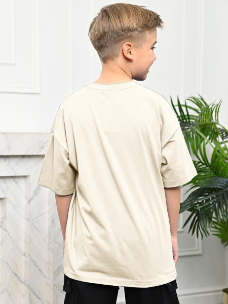 3136 Футболка д/м оверсайз (бежевый весь размерный ряд)