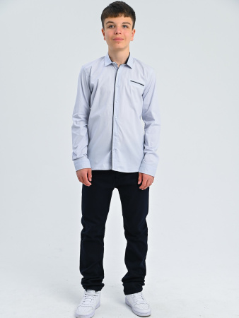 2307 Рубашка дл.р. д/м (светло-серый весь размерный ряд)