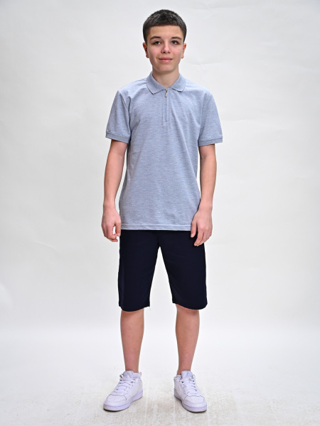 2316 Поло к.р. д/м (серый меланж весь размерный ряд)