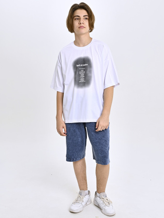 5443 Футболка оверсайз д/м (белый весь размерный ряд)