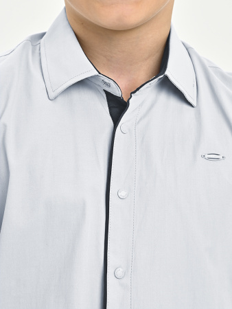 4852 Рубашка дл.р. д/м (серый весь размерный ряд)