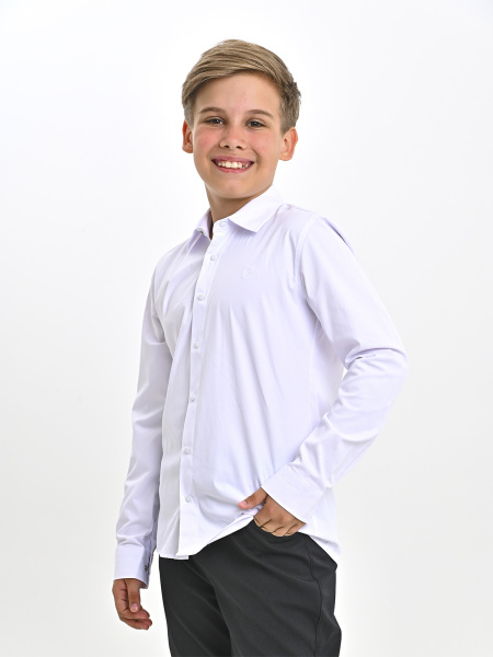 4858 Рубашка дл.р. д/м (белый весь размерный ряд)