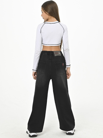 F2821-Ch Джинсы утепленные д/д (черный,серый весь размерный ряд)