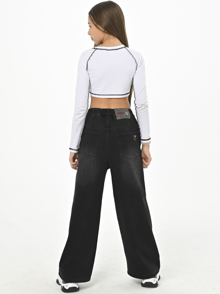 F2821-Ch Джинсы утепленные д/д (черный,серый весь размерный ряд)