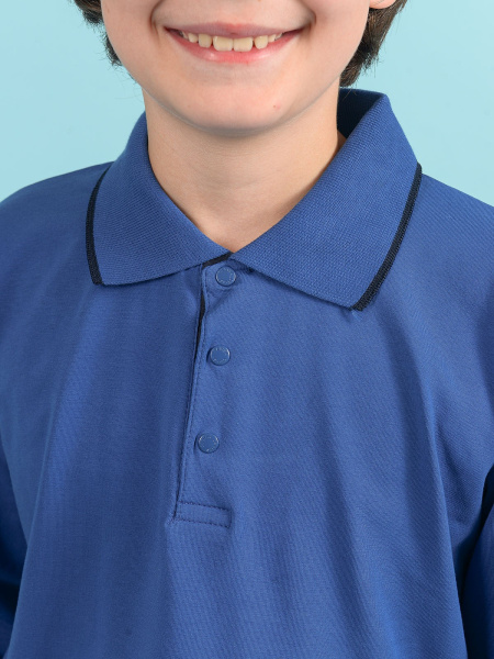 2552 Поло дл.р. д/м (джинсовый весь размерный ряд)