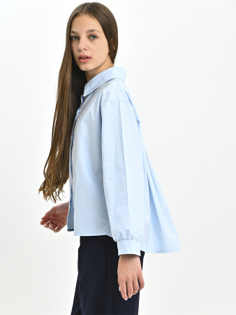 3025-Ch Блузка д/д (голубой весь размерный ряд)