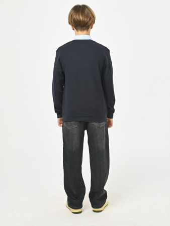 5002 Джемпер/обманка д/м (темно-синий,голубой весь размерный ряд)