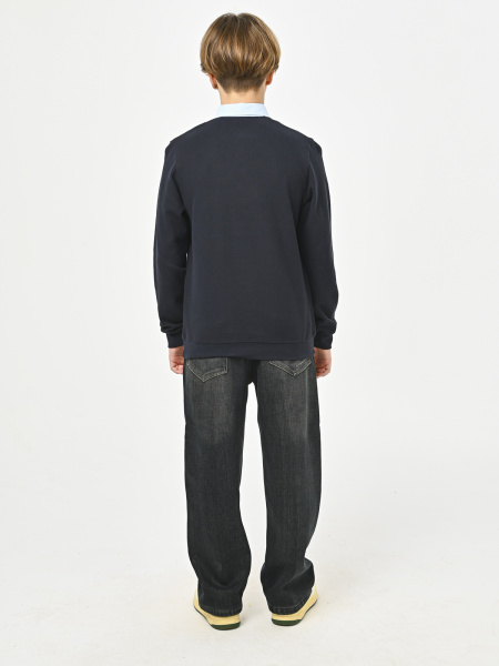 5003 Джемпер/обманка д/м (темно-синий,голубой весь размерный ряд)