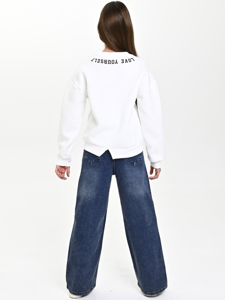 825557 Толстовка утепл. д/д (белый 158)