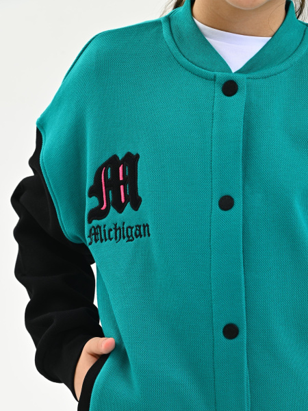 10492 Толстовка утепл. д/д (изумрудный весь размерный ряд)