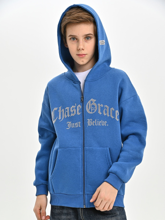 425528 Толстовка утепл. д/м (синий весь размерный ряд)