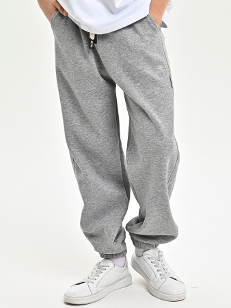 B033-8-Ch Брюки спорт утепл. д/м (серый меланж весь размерный ряд)