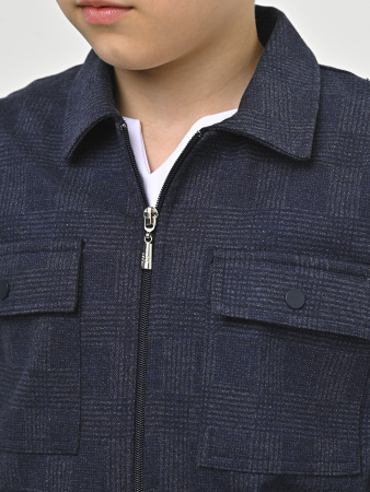 4319 Жакет д/м клетка (синий весь размерный ряд)