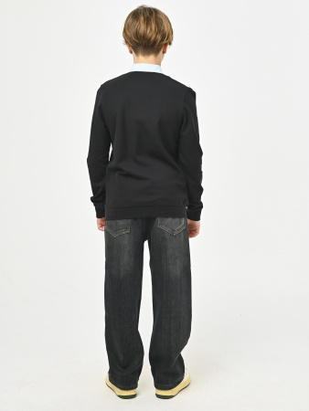 5004 Джемпер/обманка д/м (черный,голубой весь размерный ряд)