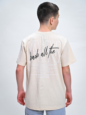 2294 Футболка д/м (бежевый меланж весь размерный ряд)