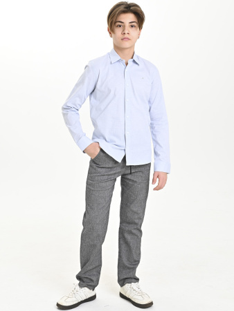 4884 Рубашка дл.р. д/м (светло-голубой меланж весь размерный ряд)