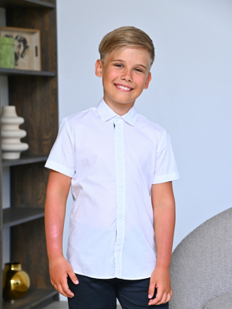 2466 Рубашка к.р. д/м (белый весь размерный ряд)