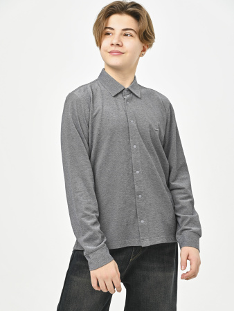 4966 Рубашка трик.(батал) дл.р. д/м (серый весь размерный ряд)