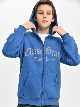 425528 Толстовка утепл. д/м (синий весь размерный ряд)