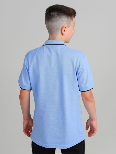 2747 Поло к.р. д/м (голубой весь размерный ряд)