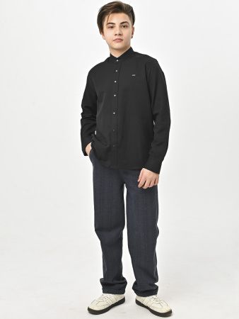 4775 Рубашка (батал) дл.р. д/м (черный весь размерный ряд)