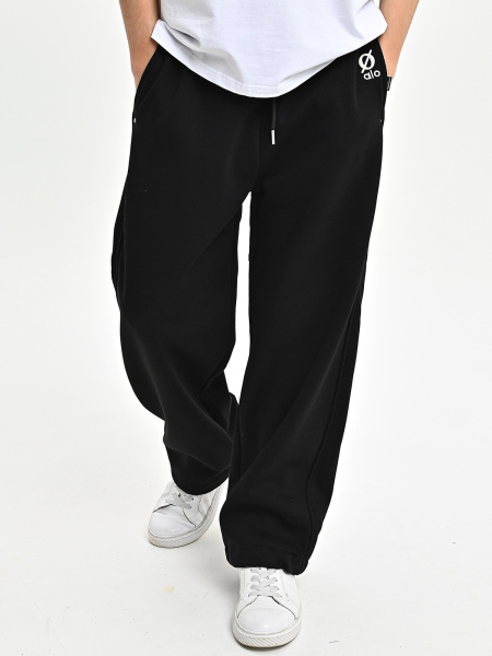 55823-Ch Брюки спорт утепл. д/м (черный весь размерный ряд)