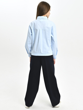 3026-Ch Блузка д/д (голубой весь размерный ряд)