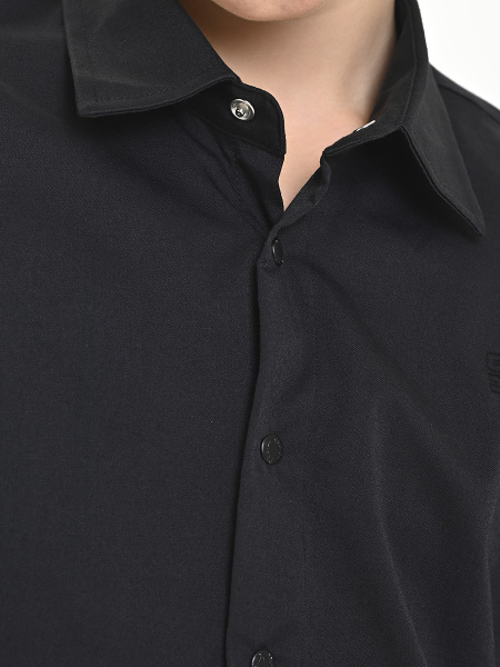 4857 Рубашка дл.р. д/м (черный весь размерный ряд)